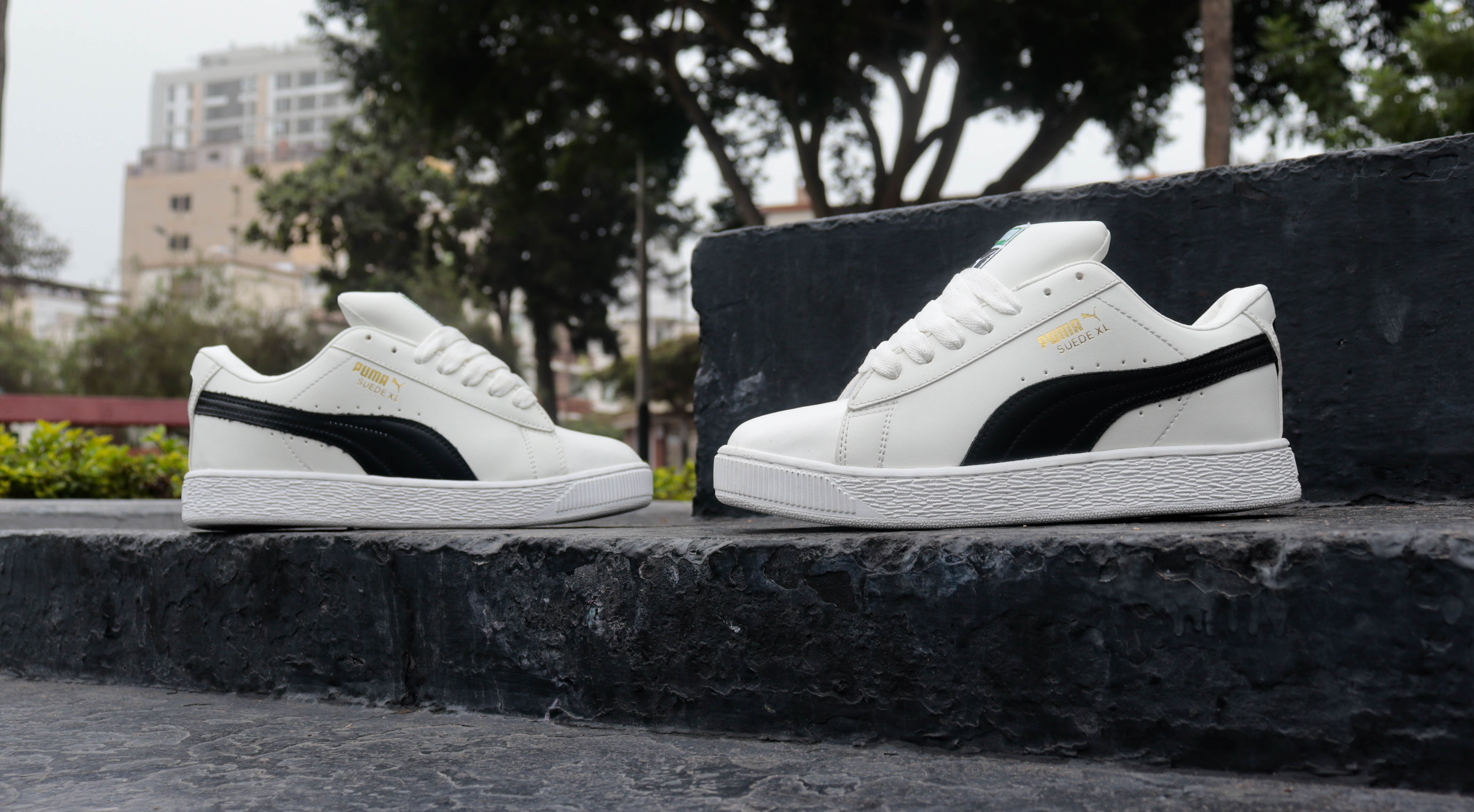 PUMA XL CLASSIC WHITE AND BLACK