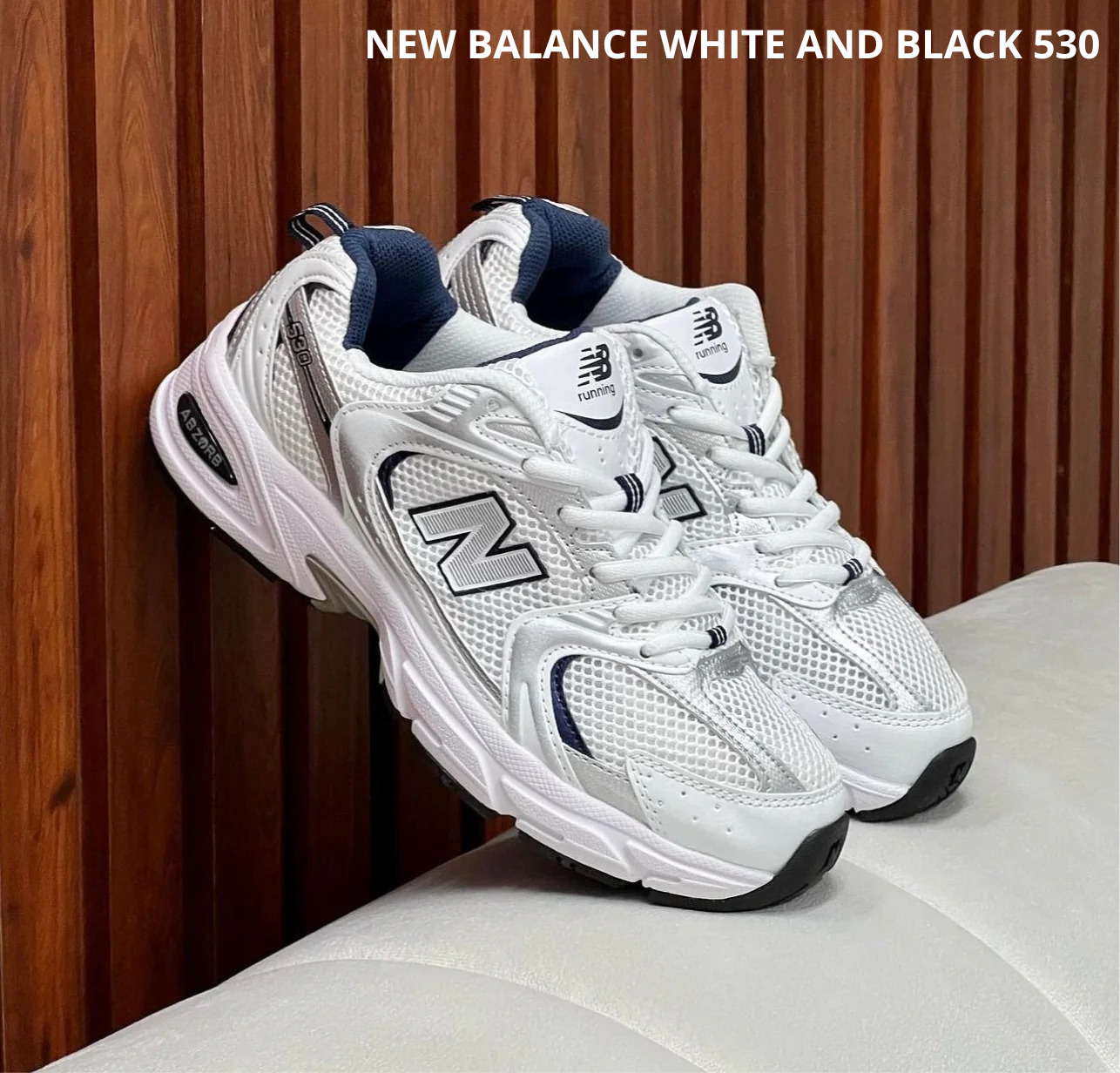 NEW BALANCE 530 WHITE AND BLACK