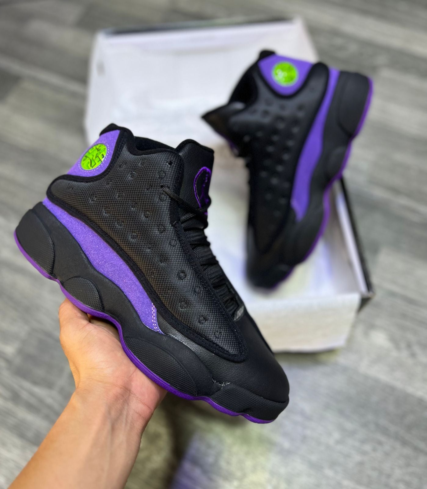 RETRO 13 BLACK AND PURPLE