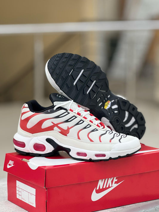 NIKE TN WHITE AND RED