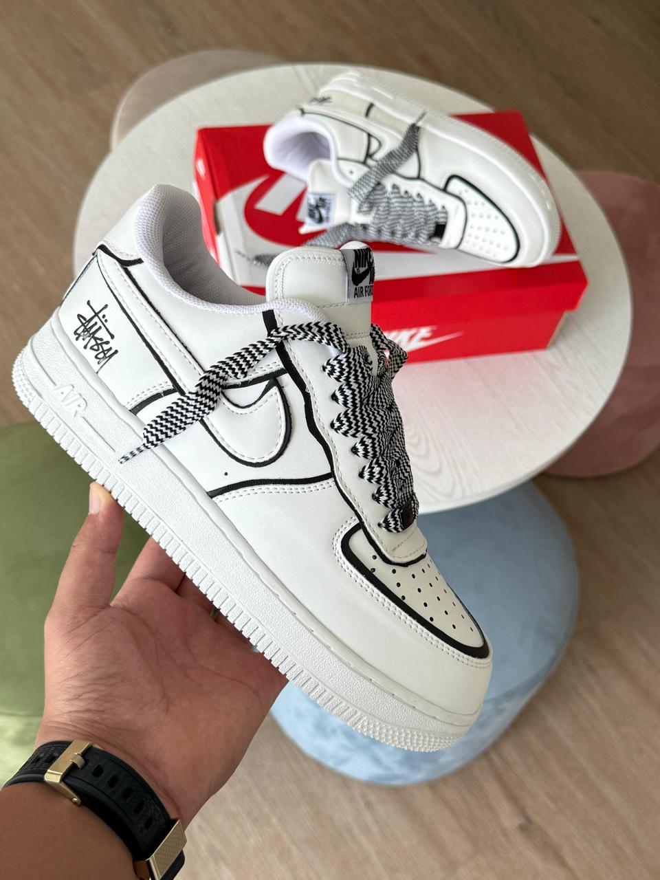 NIKE  AF1 WHITE LINE BLACK